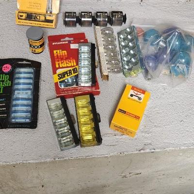 Sale Photo Thumbnail #344: Misc lot of flash bulbs and some film