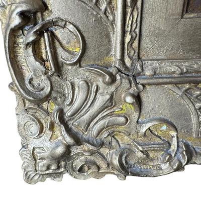 Sale Photo Thumbnail #192: This mid 19th century Houssot piece features a woman sewing with a period box beside her. It is in a Victorian style frame.  There is some craquelure throughout. Otherwise, this piece is free of damage to the canvas. Measurement: 16”H x 15”W. Pre-auct