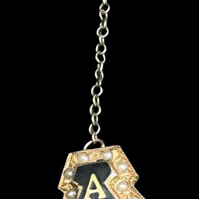 Sale Photo Thumbnail #209: [2.32g] This vintage piece is enameled, and features seed pearls. It may be incomplete. [JP]