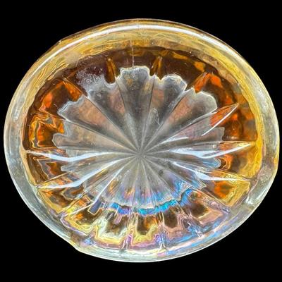 Sale Photo Thumbnail #245: Includes a Fenton dragon and lotus bowl, and a swung glass vase. Total of two pieces. No obvious chips or cracks. Measurement of largest: 9”H. [JP]