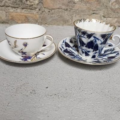 Sale Photo Thumbnail #474: Pair of milkglass salt and pepper, silvercrest dish, those teacups are beautiful - notice the signature
