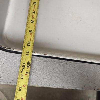 Sale Photo Thumbnail #490: Skippy mixed nuts tin, Premium Cracker Tin, Enamelware Baking Pan...that red trimmed ladle is awesome