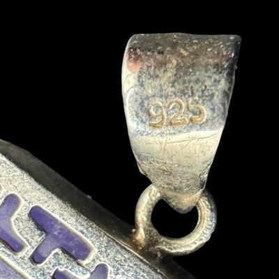 Sale Photo Thumbnail #267: [17.85g] Includes a purple jade cartouche pendant, and a purple turquoise pendant. Measurement of longest: 1.5”. [JP]