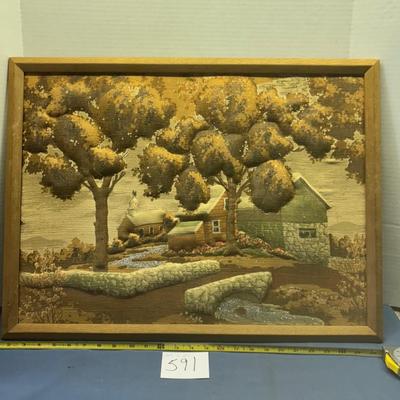 Vintage Needlepoint Picture