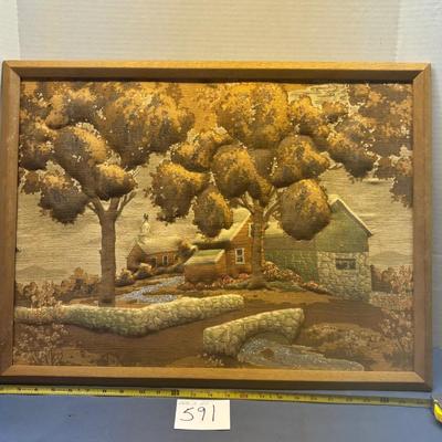 Vintage Needlepoint Picture
