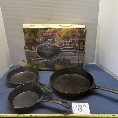American Camper Cast Iron Skillet Set
