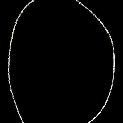 Sale Photo Thumbnail #303: [2.46g] This is a bar and link chain, in white gold. It appears to be free of defects. Measurement: 17”L. [JP]