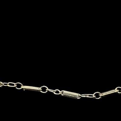 Sale Photo Thumbnail #304: [2.46g] This is a bar and link chain, in white gold. It appears to be free of defects. Measurement: 17”L. [JP]