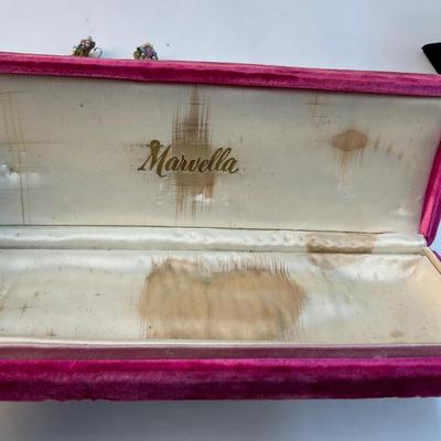 565 Vintage Marvella faux Pearl Necklace & Earring set with Crystal Necklace