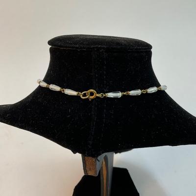 565 Vintage Marvella faux Pearl Necklace & Earring set with Crystal Necklace