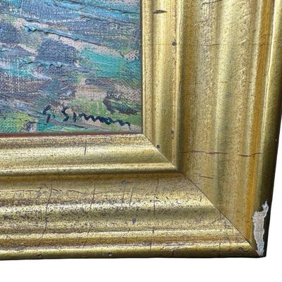 Sale Photo Thumbnail #318: This expressionist piece depicts young ladies dancing, with the focal point being a bouquet of flowers. It is most likely 20th century. Measurement: 12”W x 14”H. Pre-auction estimate: $200-$300. [JP]