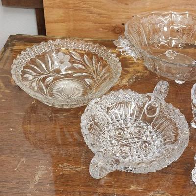 Sale Photo Thumbnail #529: Large lot of bowls/crystal pieces. Some are chippy