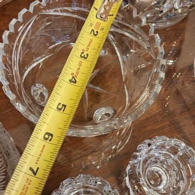 Sale Photo Thumbnail #534: Large lot of bowls/crystal pieces. Some are chippy