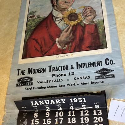 1951 Valley Falls Calender