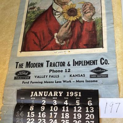 1951 Valley Falls Calender