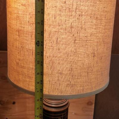 Sale Photo Thumbnail #570: Vintage two bulb leather wrapped library lamp. Awesome