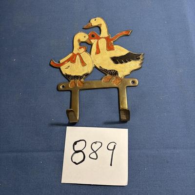 Vintage Brass Duck Hanging