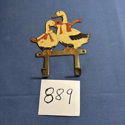 Vintage Brass Duck Hanging