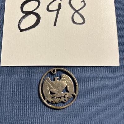 Vintage Silver Quarter Cutout Pendant