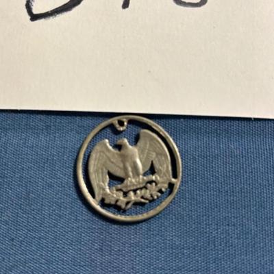 Vintage Silver Quarter Cutout Pendant