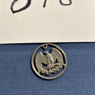 Vintage Silver Quarter Cutout Pendant