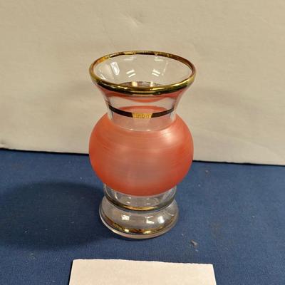 Vintage Bartlett Collin’s Coral Glass Bud Vase
