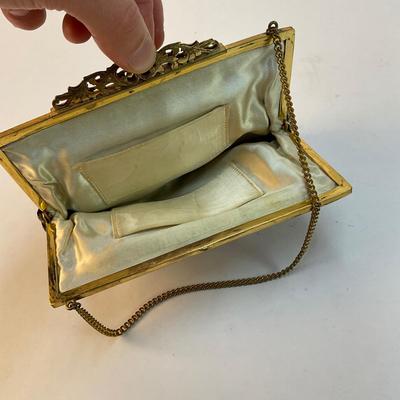 304 Vintage Beaded Bag & Vintage Antique Victorian Black Petit Point Needlepoint Handbag