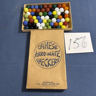 Vintage Chinese Akro-Agate Checkers