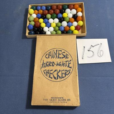 Vintage Chinese Akro-Agate Checkers