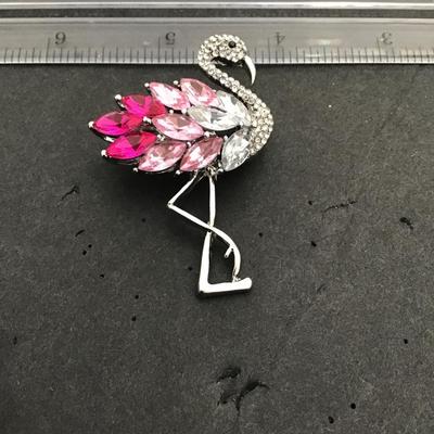 Sale Photo Thumbnail #128: Very nice flamingo fashion brooch 
Please see attached photos