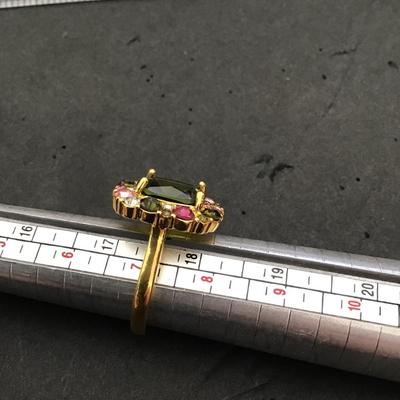 Sale Photo Thumbnail #172: Beautiful Multi Color rhinestone Fashion ring 
Please see attached photos