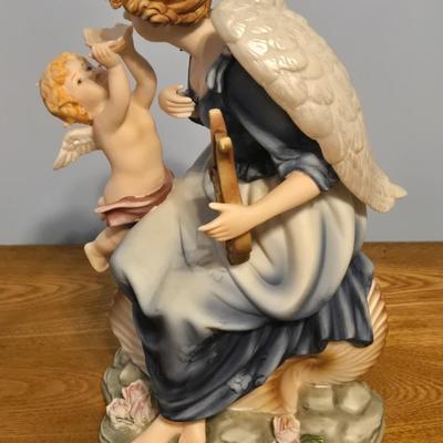LOT 18: Grandeur Noel Hand Painted Porcelain Angel Set Collector's Edition, Crystal Vase, Vintage Millville National Bank (Wheaton...
