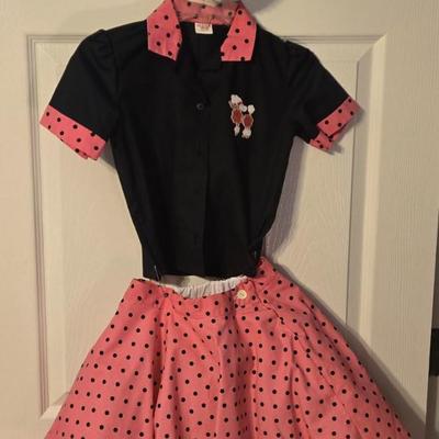 LOT 20: Child Size 1950s Skirt Set with Saddle Shoes