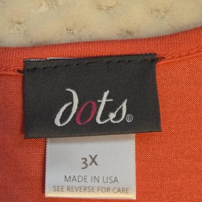 LOT 32: Women's Plus Size Colorful Tops Including Teal Cold Shoulder, Orange Ruffles, and More