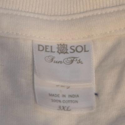 LOT 33: Women's Lounge Pants, Two Pairs of Slippers, and Two DelSol TShirts Which Change Color in Sunlight