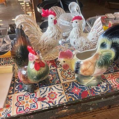 Sale Photo Thumbnail #74: Vintage Ceramic Chickens and Roosters