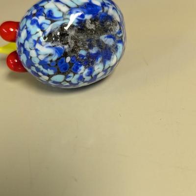 Hand Blown Art Glass Roster Figurine Paperweight