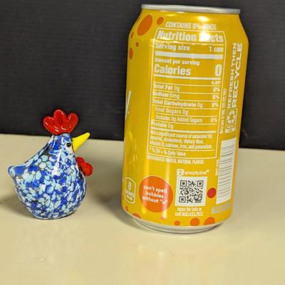 Hand Blown Art Glass Roster Figurine Paperweight