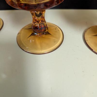 Vintage Amber Goblet Glasses