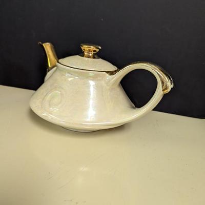 Hand Decorated Pearl 22 KT Gold Teapot
