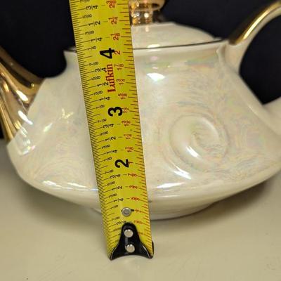 Hand Decorated Pearl 22 KT Gold Teapot