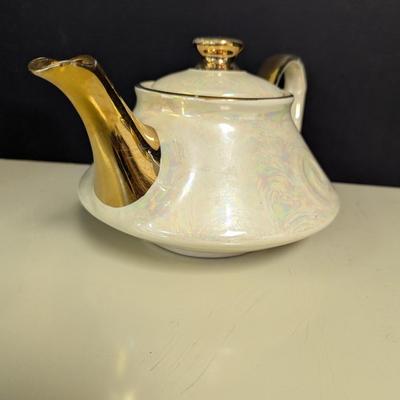 Hand Decorated Pearl 22 KT Gold Teapot