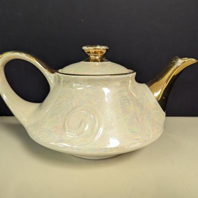 Hand Decorated Pearl 22 KT Gold Teapot