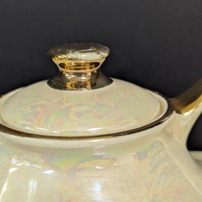 Hand Decorated Pearl 22 KT Gold Teapot