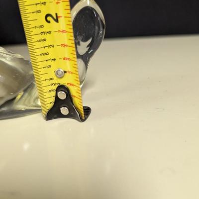 Vintage Hand Blown Clear Glass Whale Figurine