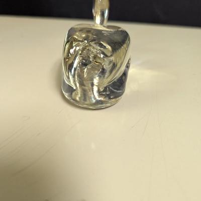 Vintage Hand Blown Clear Glass Whale Figurine