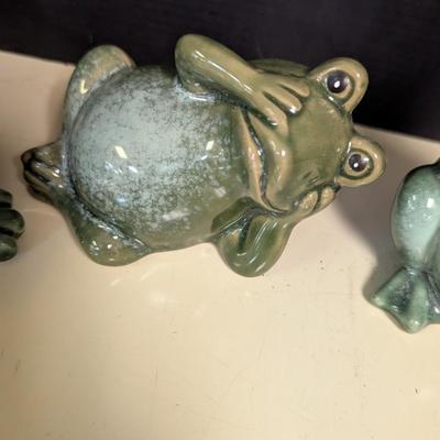 Green Ceramic Frogs