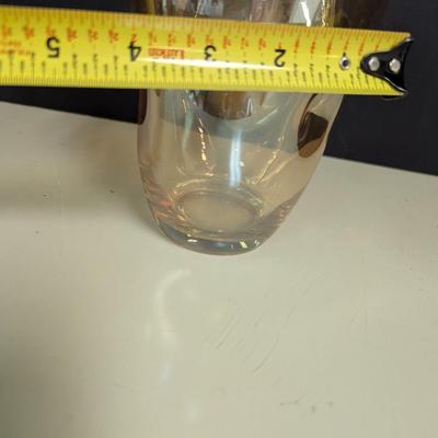 Glass Pinch Harvest Gold Amber Vase