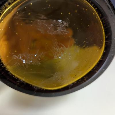 Amber Dimple/Wavey Glass Vase