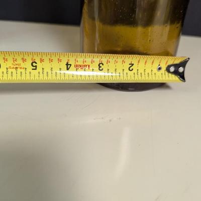 Amber Dimple/Wavey Glass Vase